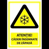 Semn atentie caderi insemnate de zapada